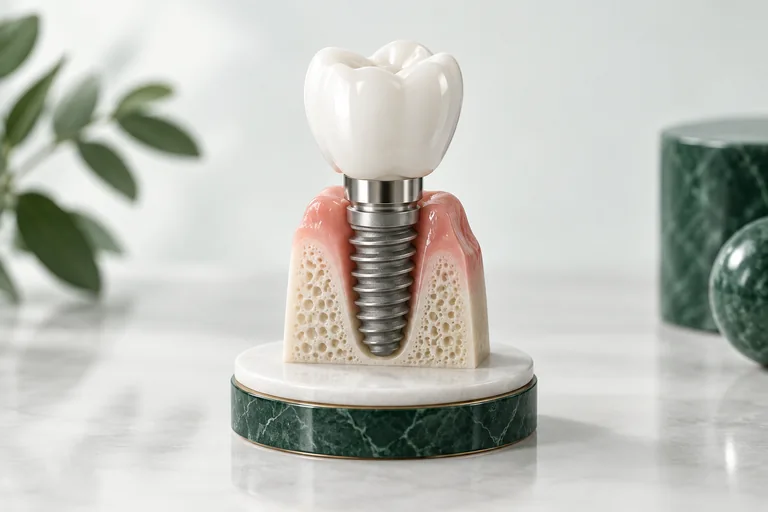 Illustration of dental implants dental models