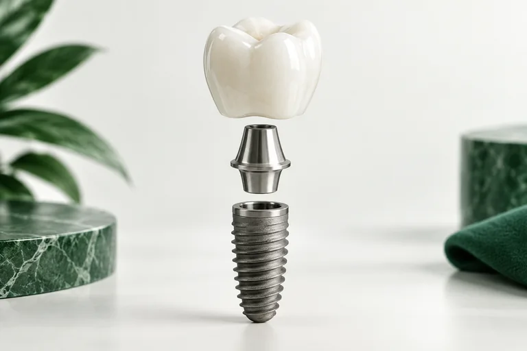 Illustration of dental implants dental models
