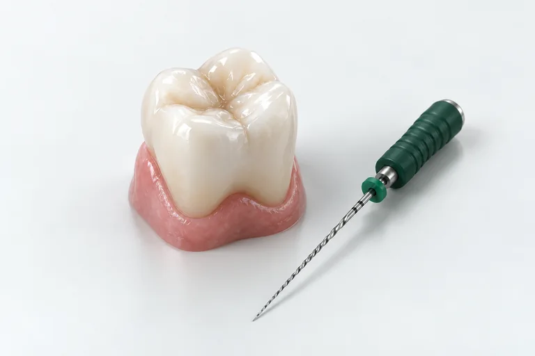 Illustration of root canal treatment dental models