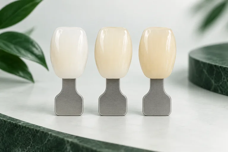 Illustration of teeth whitening dental models
