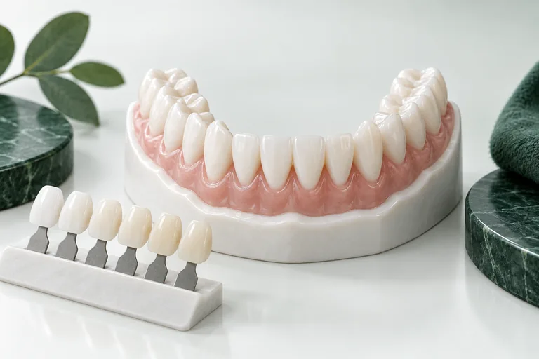 Illustration of teeth whitening dental models