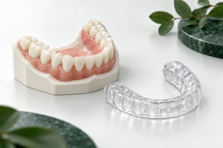 Illustration of temporomandibular disorder treatment dental models